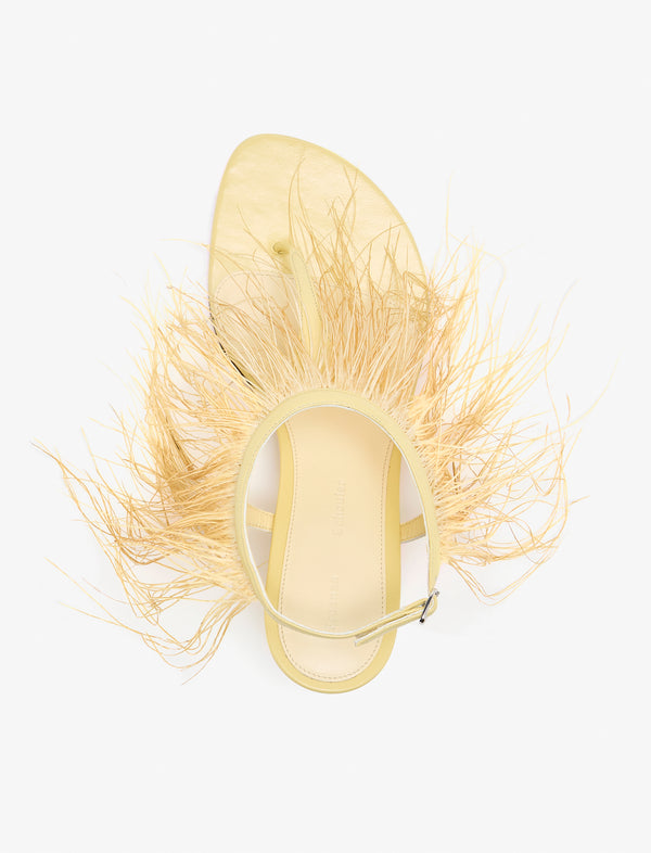 Proenza Schouler Proenza Schouler Tee Thong Feather Sandals In Slick Nappa - Resin