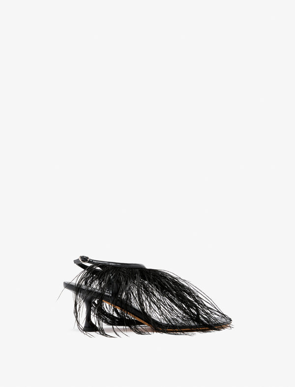 proenza schouler Proenza Schouler Tee Thong Feather Sandals in Slick Nappa - Black