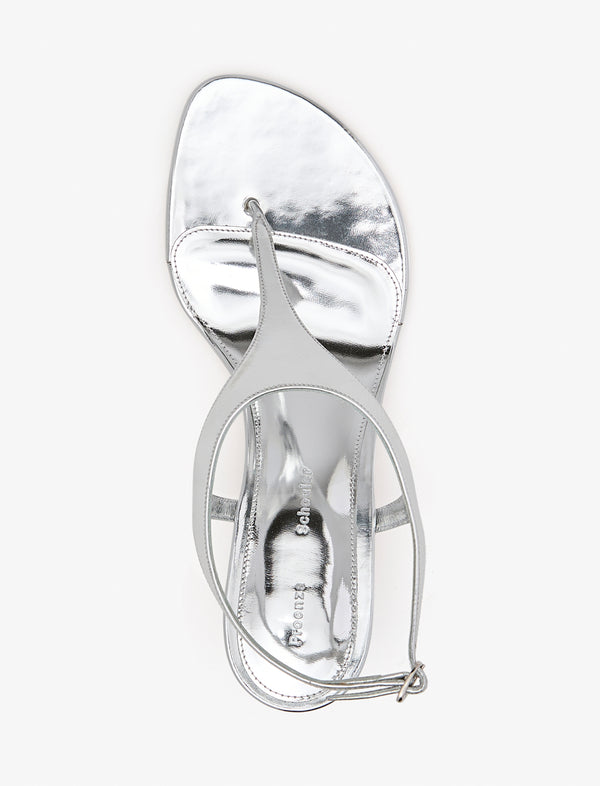 Proenza Schouler Proenza Schouler Tee Thong Sandals In Mirrored Metallic - Silver
