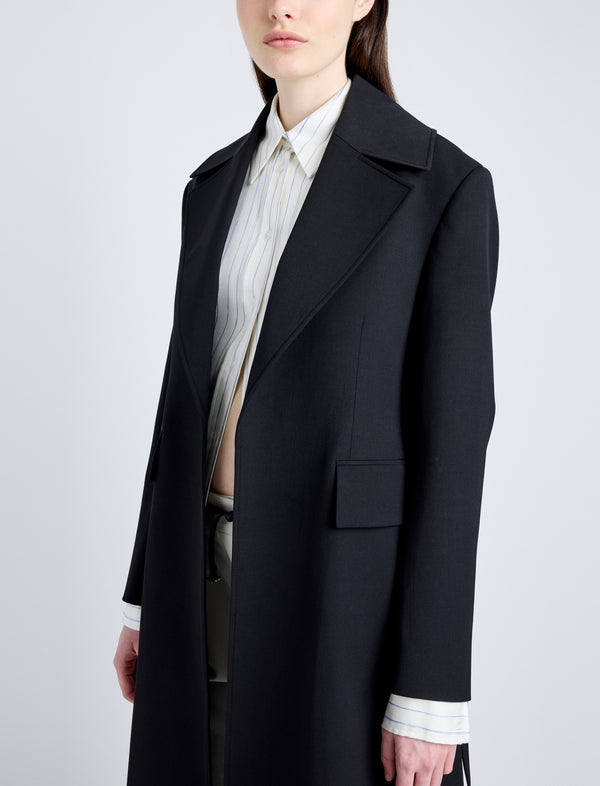 Proenza Schouler Proenza Schouler Thea Coat In Wool Gabardine Suiting - Black