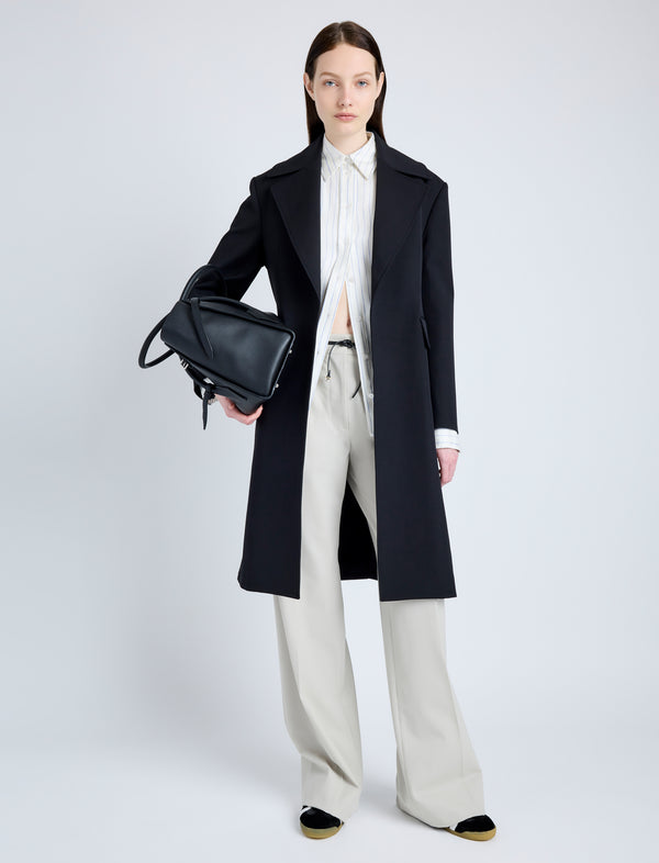 proenza schouler Proenza Schouler Thea Coat in Wool Gabardine Suiting - Black