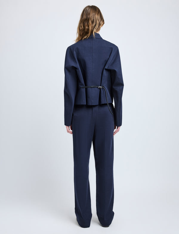 Proenza Schouler Proenza Schouler Thelma Jacket In Cotton Linen Suiting - Navy