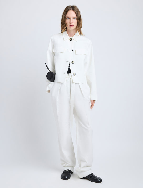 Proenza Schouler Proenza Schouler Thelma Jacket In Cotton Linen Suiting - White