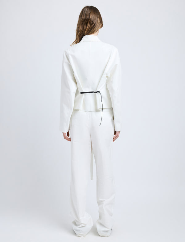 Proenza Schouler Proenza Schouler Thelma Jacket In Cotton Linen Suiting - White