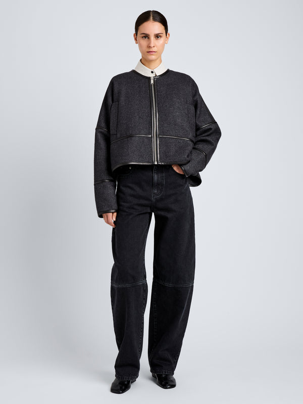 Proenza Schouler Proenza Schouler Ticiana Jacket In Double Wool Twill - Charcoal Melange