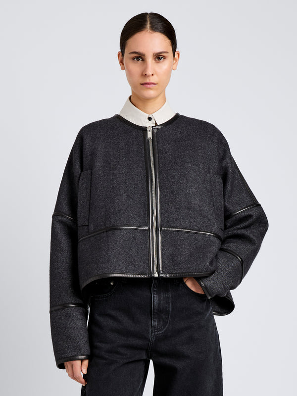 proenza schouler Proenza Schouler Ticiana Jacket in Double Wool Twill - Charcoal Melange