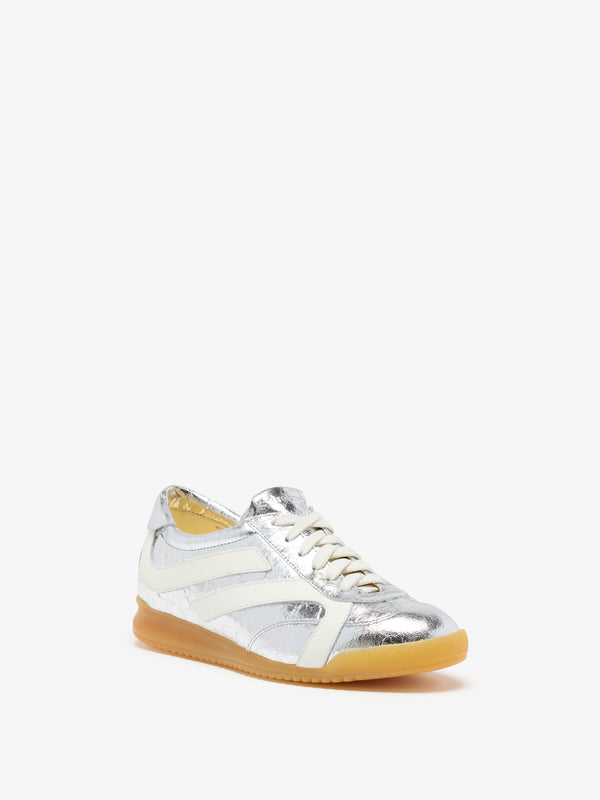 Proenza Schouler Proenza Schouler Track Sneakers In Crinkled Metallic - Silver / Ecru