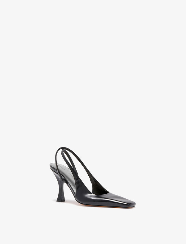 Proenza Schouler Proenza Schouler Trap Cross Slingback Pumps In Spazzolato Leather - Black