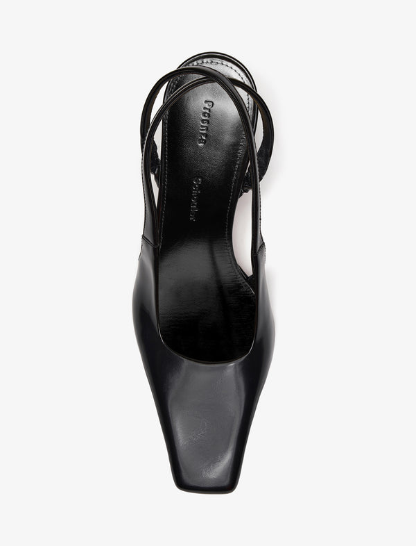 Proenza Schouler Proenza Schouler Trap Cross Slingback Pumps In Spazzolato Leather - Black