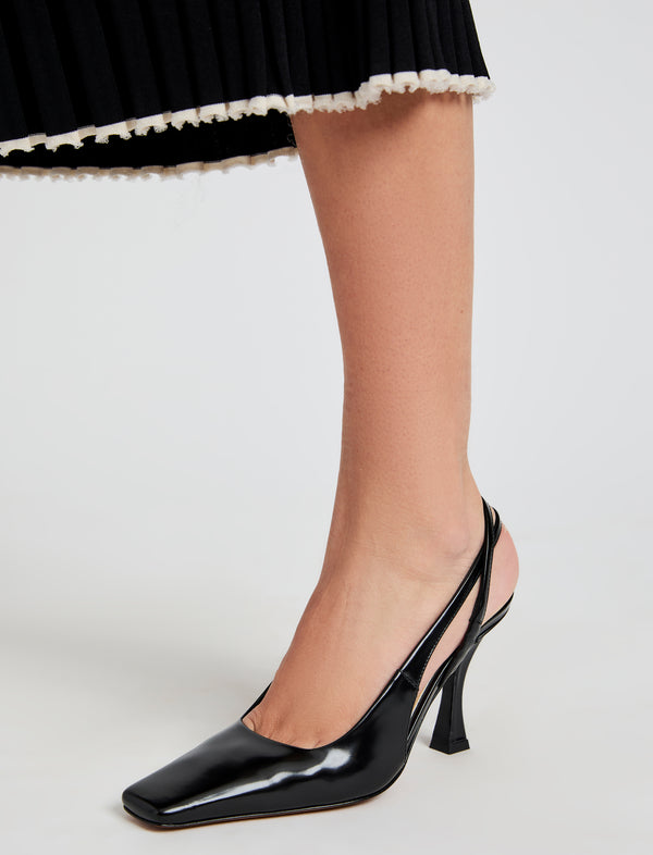Proenza Schouler Proenza Schouler Trap Cross Slingback Pumps In Spazzolato Leather - Black
