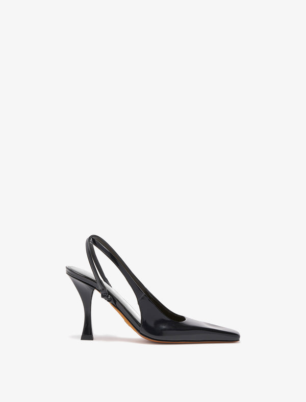 proenza schouler Proenza Schouler Trap Cross Slingback Pumps in Spazzolato Leather - Black