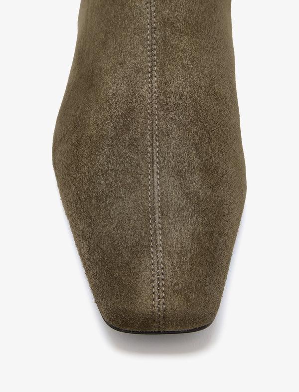 Proenza Schouler Proenza Schouler Trap Flat Ankle Boots In Kidsuede - Moss