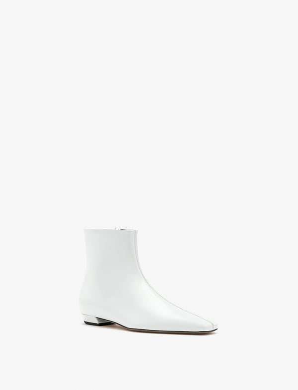 proenza schouler Proenza Schouler Trap Flat Ankle Boots in Spazzolato Leather - Ecru