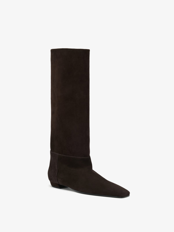 proenza schouler Proenza Schouler Trap Flat Boots in Kidsuede - Chocolate