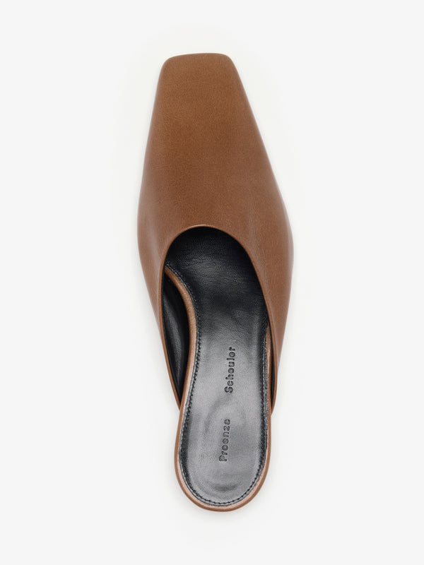 Proenza Schouler Proenza Schouler Trap Slipper In Slick Calf - Warm Taupe