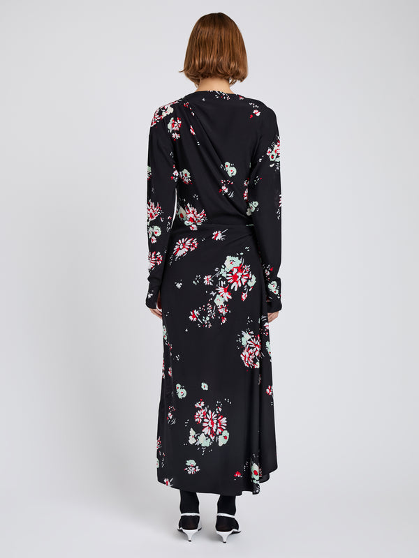 Proenza Schouler Proenza Schouler Trudie Dress In Printed Silk Viscose - Black Multi