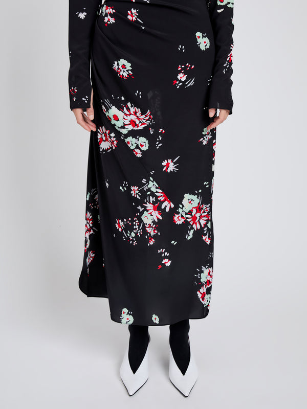 Proenza Schouler Proenza Schouler Trudie Dress In Printed Silk Viscose - Black Multi