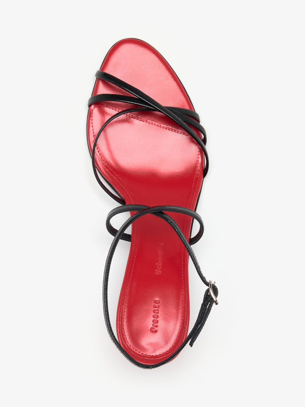 Proenza Schouler Proenza Schouler Uma Ankle Strap Sandals - Black / Red Combo