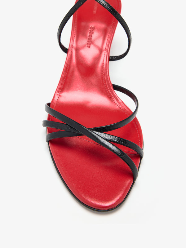 Proenza Schouler Proenza Schouler Uma Ankle Strap Sandals - Black / Red Combo
