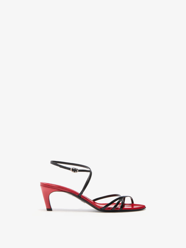 Proenza Schouler Proenza Schouler Uma Ankle Strap Sandals - Black / Red Combo