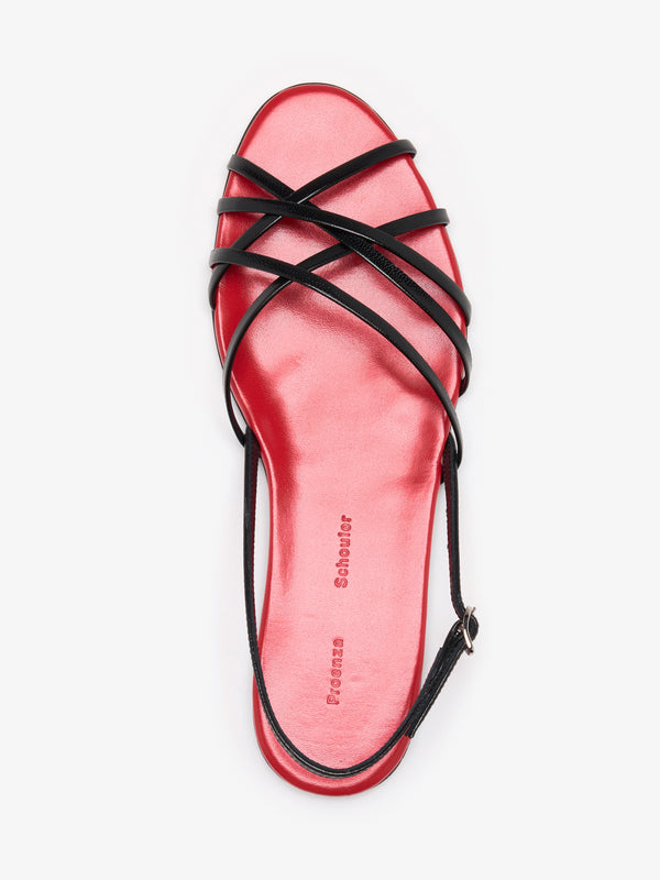 Proenza Schouler Proenza Schouler Uma Slingback Sandals - Black / Red Combo