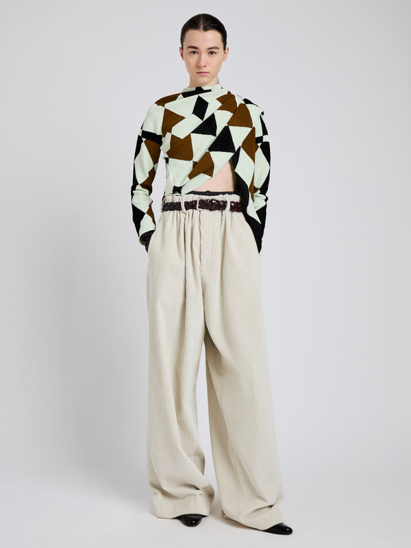 Proenza Schouler Proenza Schouler Vanne Top In Argyle Velvet Knit - Light Green Multi