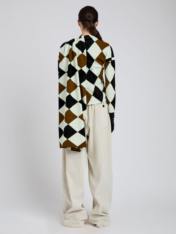 Proenza Schouler Proenza Schouler Vanne Top In Argyle Velvet Knit - Light Green Multi