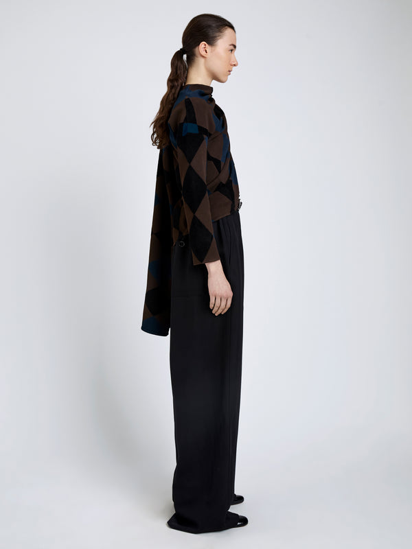 Proenza Schouler Proenza Schouler Vanne Top In Argyle Velvet Knit - Navy Multi