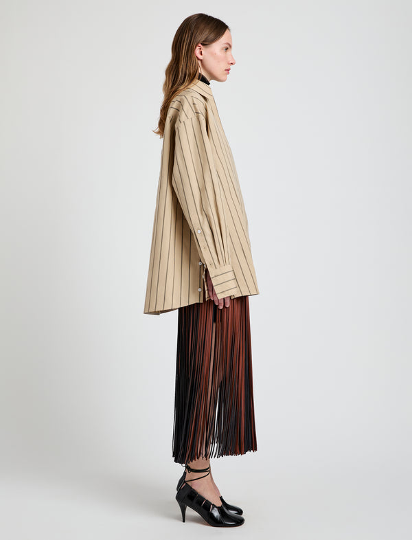 Proenza Schouler Proenza Schouler Veda Skirt In Faux Leather Fringe - Brown Multi