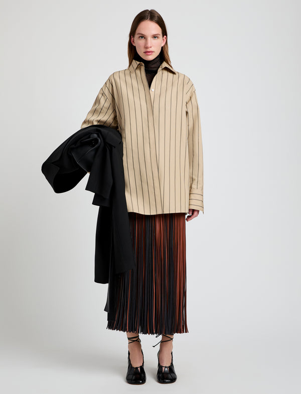 proenza schouler Proenza Schouler Veda Skirt in Faux Leather Fringe - Brown Multi