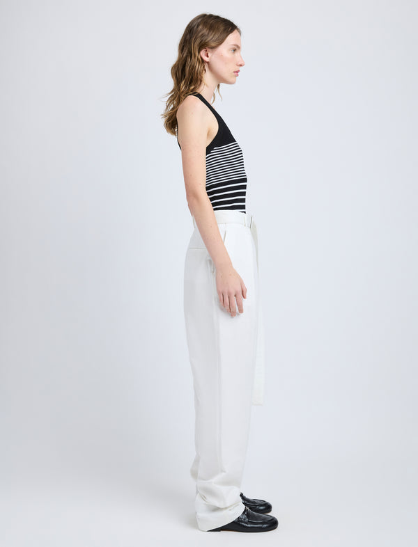 Proenza Schouler Proenza Schouler Vera Pant In Cotton Linen Suiting - White