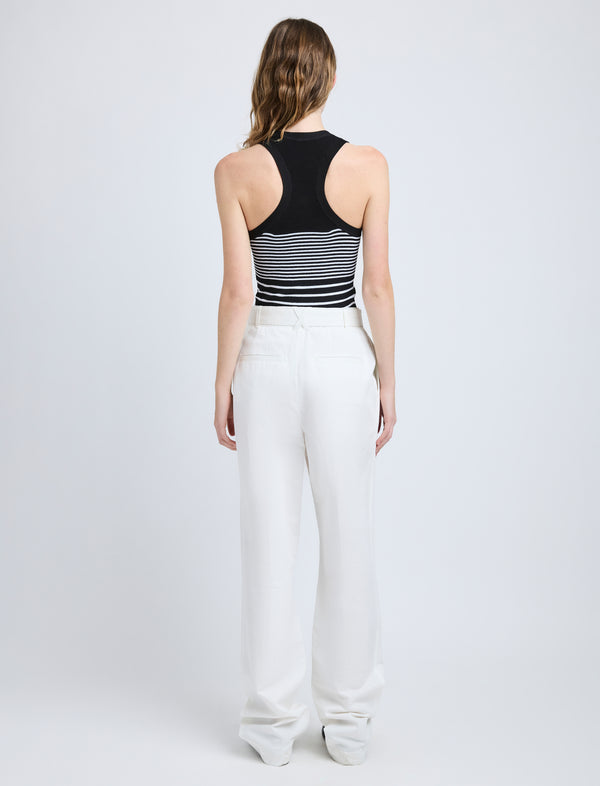 Proenza Schouler Proenza Schouler Vera Pant In Cotton Linen Suiting - White