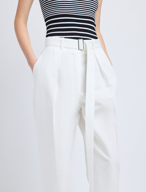Proenza Schouler Proenza Schouler Vera Pant In Cotton Linen Suiting - White