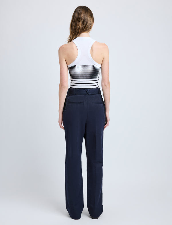 Proenza Schouler Proenza Schouler Vera Pant In Cotton Linen Suiting - Navy