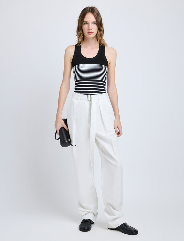 proenza schouler Proenza Schouler Vera Pant in Cotton Linen Suiting - White