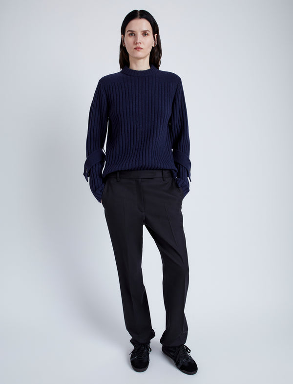 Proenza Schouler Proenza Schouler Verona Sweater In Midweight Cashmere Rib - Navy