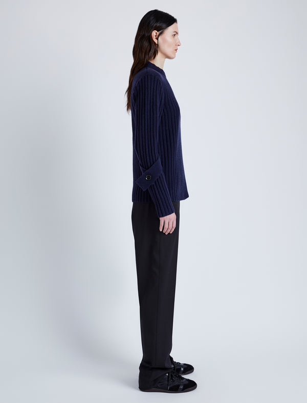 Proenza Schouler Proenza Schouler Verona Sweater In Midweight Cashmere Rib - Navy