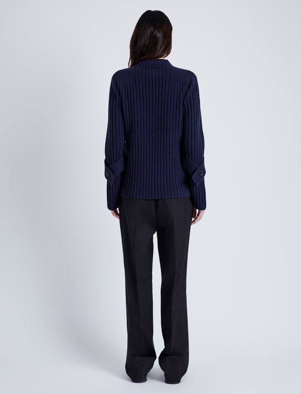 Proenza Schouler Proenza Schouler Verona Sweater In Midweight Cashmere Rib - Navy