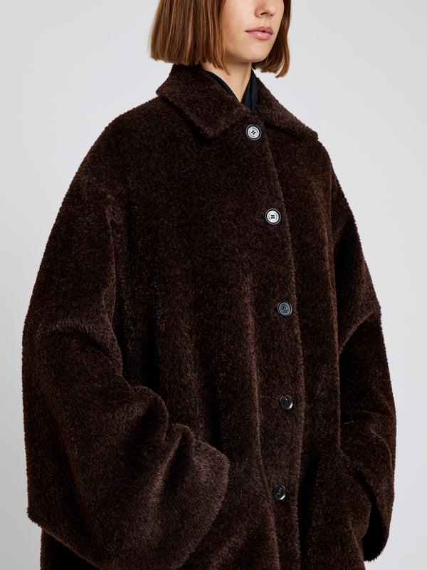 Proenza Schouler Proenza Schouler Verretta Coat In Alpaca Coating - Chocolate