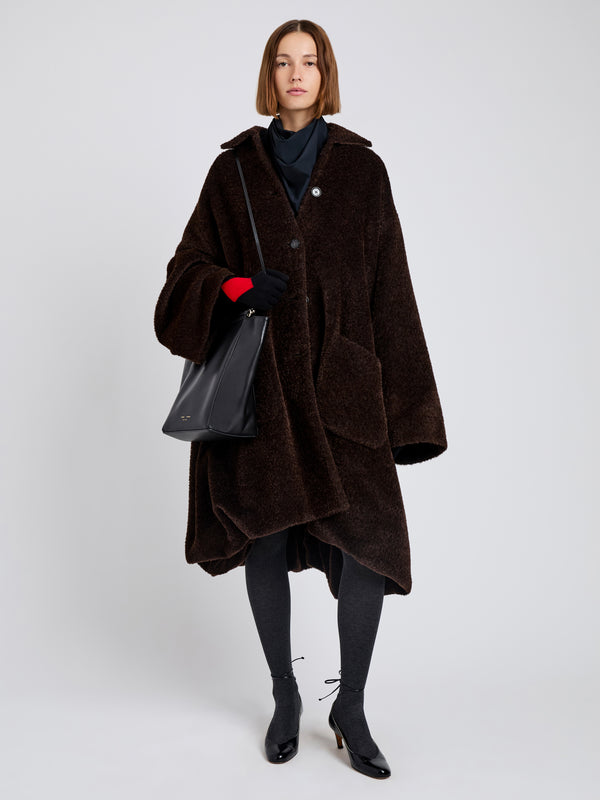 proenza schouler Proenza Schouler Verretta Coat in Alpaca Coating - Chocolate
