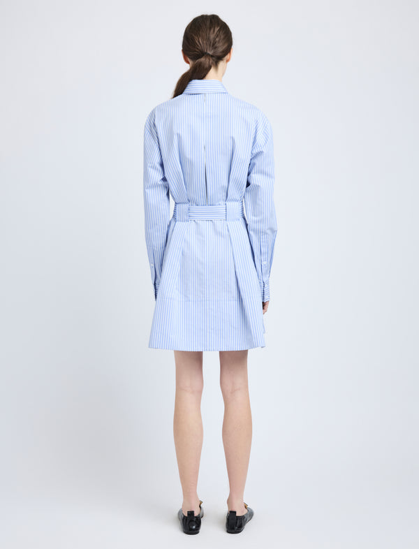 Proenza Schouler Proenza Schouler Viola Dress In Stripe Cotton Silk Poplin - Pale Blue Multi