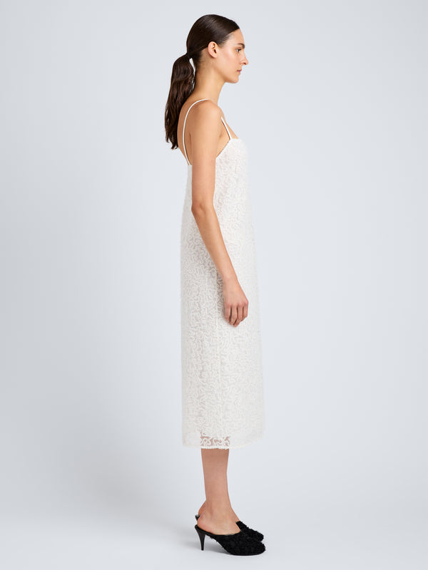 Proenza Schouler Proenza Schouler Virginie Dress In Fringe Embroidery - Off White