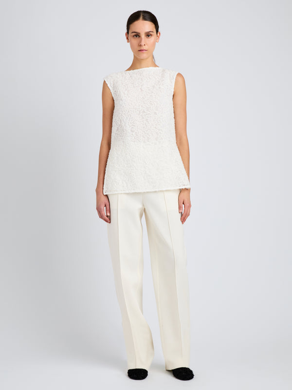 Proenza Schouler Proenza Schouler Virginie Top In Fringe Embroidery - Off White
