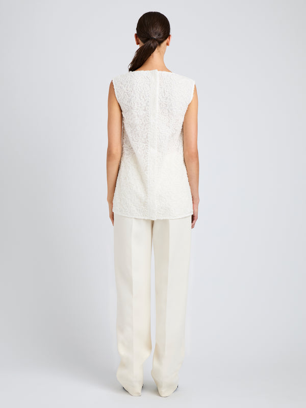 Proenza Schouler Proenza Schouler Virginie Top In Fringe Embroidery - Off White