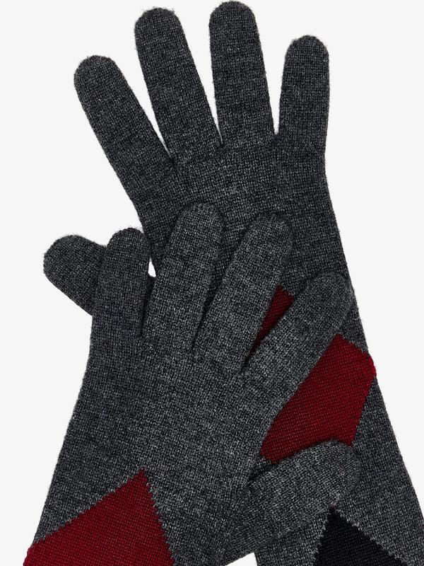 Proenza Schouler Proenza Schouler Vivian Gloves In Argyle Cashmere Knit - Grey Multi