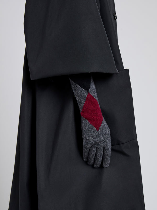 Proenza Schouler Proenza Schouler Vivian Gloves In Argyle Cashmere Knit - Grey Multi