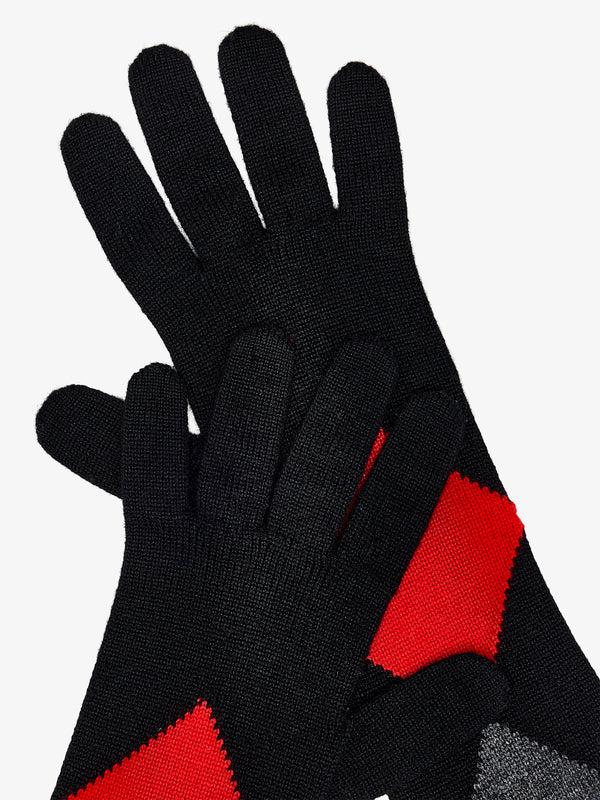 Proenza Schouler Proenza Schouler Vivian Gloves In Argyle Cashmere Knit - Black Multi