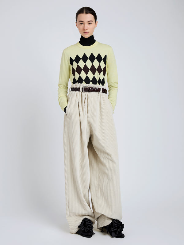 Proenza Schouler Proenza Schouler Vivian Top In Argyle Knit - Yellow Multi