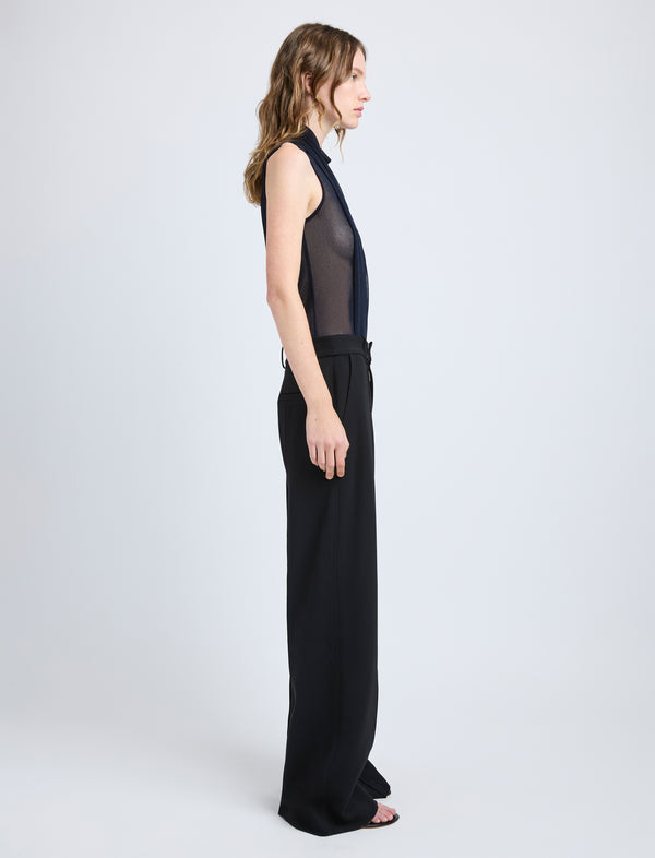 Proenza Schouler Proenza Schouler Weyes Pant In Matte Double Crepe - Black