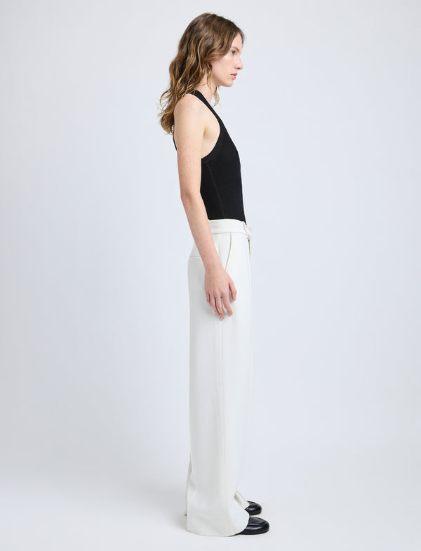 Proenza Schouler Proenza Schouler Weyes Pant In Matte Double Crepe - White